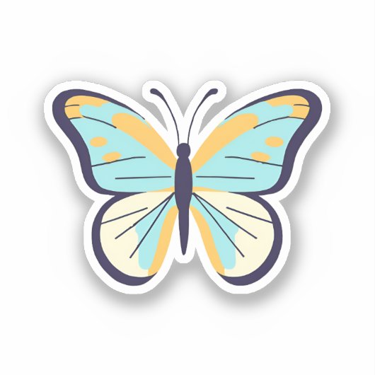 Hübsch Blue Butterfly Aufkleber (Vorderseite)