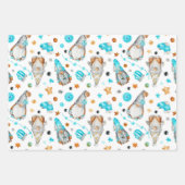 Hübsch Blue Christmas Gnome Geschenkpapier Set (Vorderseite 2)