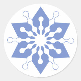 Hübsch Blue Christmas Star Snowflake Runder Aufkleber
