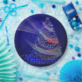 Hübsch Blue Christmas Tree Graphic Pappteller (Party)