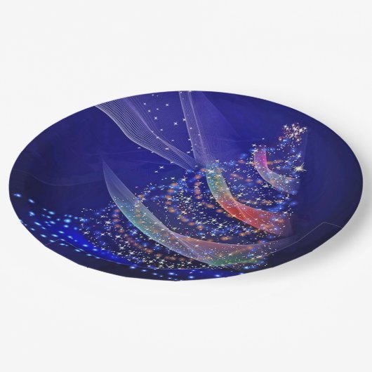 Hübsch Blue Christmas Tree Graphic Pappteller (Schrägansicht)