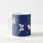 Hübsch Blue & Cream Butterfly in Flight Blue Kaffeetasse (Vorderseite Links)