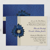 Hübsch Blue & Cream Wedding Einladung (Vorne/Hinten)