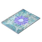 Hübsch Blue Daisy Blume Muster Geschenke Notizblock (Linke Seite)