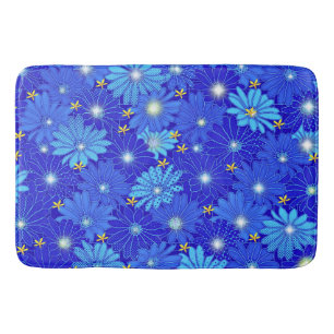 Hübsch Blue Daisy Muster Badematte