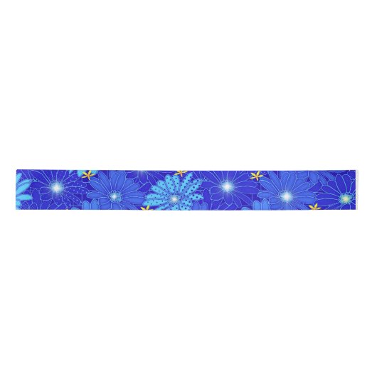 Hübsch Blue Daisy Muster Satinband (Vorderseite)
