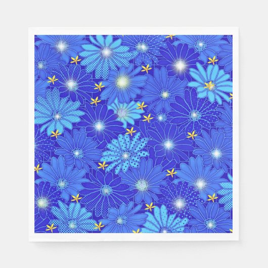 Hübsch Blue Daisy Muster Serviette (Vorderseite)