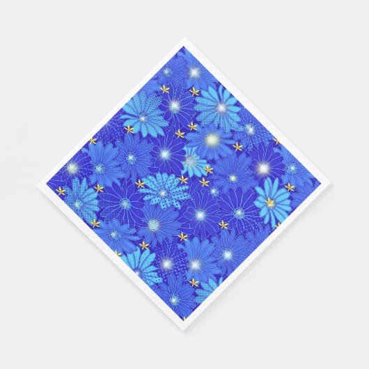 Hübsch Blue Daisy Muster Serviette (Ecke)