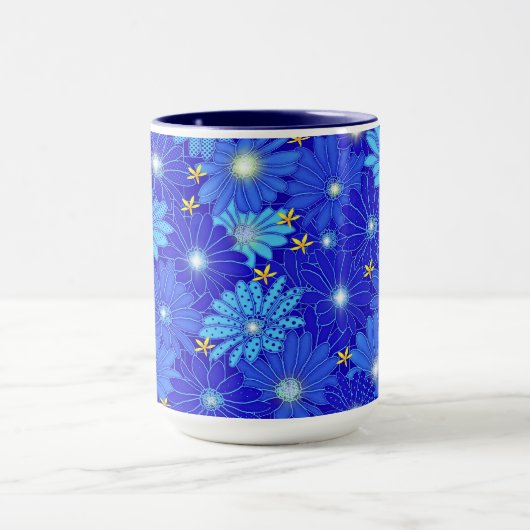 Hübsch Blue Daisy Muster Tasse (Zentrum)