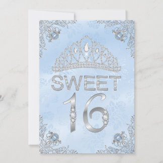 Hübsch Blue Diamond Tiara Sweet 16 Einladung