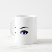 Hübsch Blue Eyes Winking Kaffeetasse (Vorderseite Links)