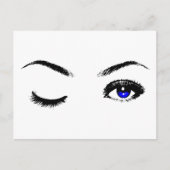 Hübsch Blue Eyes Winking Postkarte (Vorderseite)