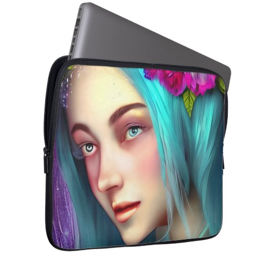 Hübsch Blue Fairy Tale Ethereal Art Laptopschutzhülle (Vorne Rechts)