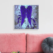 Hübsch Blue Feathers Angel Wings Grunge Design Leinwanddruck (Insitu (Wohnzimmer))