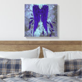 Hübsch Blue Feathers Angel Wings Grunge Design Leinwanddruck (Insitu (Schlafzimmer))