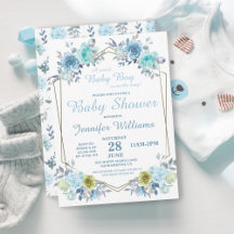 Hübsch Blue Floral Es ist eine Baby-Dusche