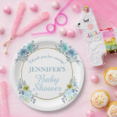 Hübsch Blue Floral Es ist eine Baby-Dusche Pappteller (Party)