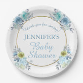 Hübsch Blue Floral Es ist eine Baby-Dusche Pappteller (Vorderseite)