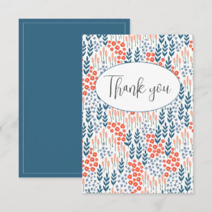 Hübsch Blue Floral Floral Vielen Dank Karte