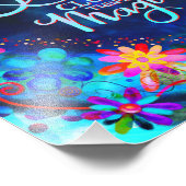 Hübsch Blue Floral Liebe Herz Fotodruck (Ecke)