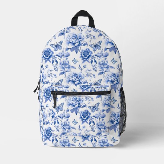 Hübsch Blue Floral Rucksack (Vorderseite)