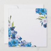 Hübsch Blue Floral Wedding Einladung (Rückseite)