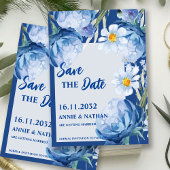 Hübsch Blue Florals Trendy Wedding Save the Date