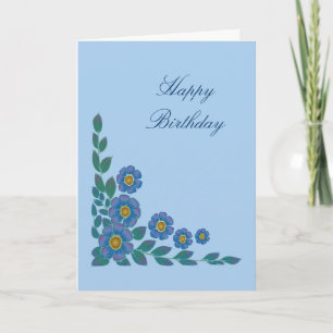Hübsch Blue Flowers Geburtstagskarte Karte