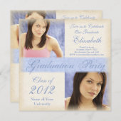 Hübsch Blue Girl's Graduation Party Einladungen (Vorne/Hinten)