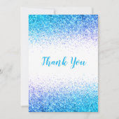 Hübsch Blue Glitzer Simple Modern Danke Karte (Vorderseite)