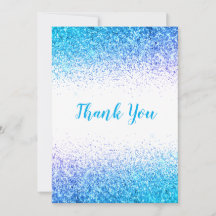 Hübsch Blue Glitzer Simple Modern Danke Karte