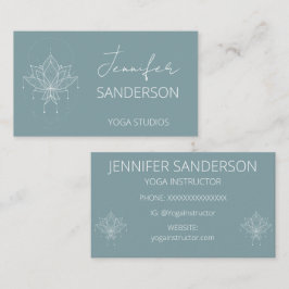 Hübsch Blue Green Boho Floral Lotus Yoga Visitenkarte