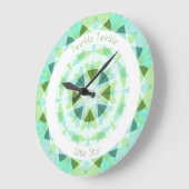 Hübsch Blue Green Twinkle Little Star Baby Kinderz Große Wanduhr (Winkel)