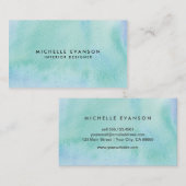 Hübsch Blue Green Watercolor Paint Creative Visitenkarte (Vorne/Hinten)