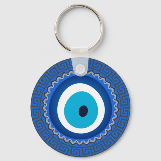 Hübsch Blue Griechisch Mandala Nazar Evil Eye Amul Schlüsselanhänger (Vorderseite)