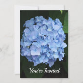 Hübsch Blue Hydrangea Floral Foto Geburtstag Einladung (Vorderseite)