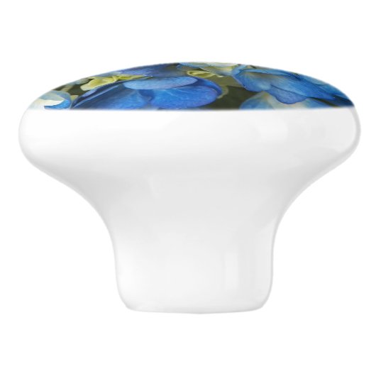 Hübsch Blue Hydrangea Floral Keramikknauf (Seitenansicht)