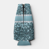 Hübsch Blue Imitats Glitzer und Diamonds Flaschenkühler (Rückseite)