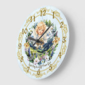 Hübsch Blue Inspiration Angel Cherub Große Wanduhr (Winkel)