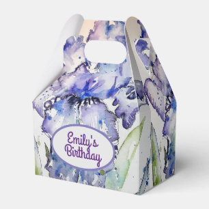 Hübsch Blue Iris Floral Geburtstagskuchen Geschenkschachtel