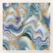 Hübsch Blue Jade Lila Stone Agate Slice Glasuntersetzer (Vorderseite)