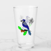 Hübsch Blue Jay Bird Glas (Rückseite)