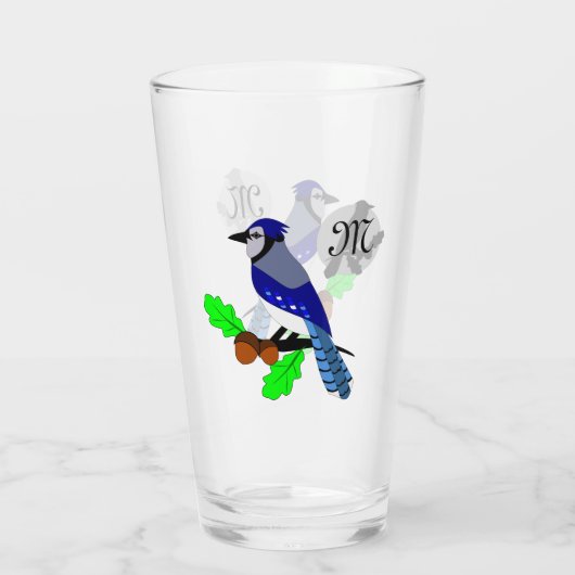 Hübsch Blue Jay Bird Glas (Rückseite)