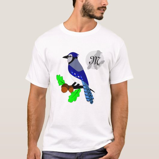 Hübsch Blue Jay Bird T-Shirt (Vorderseite)