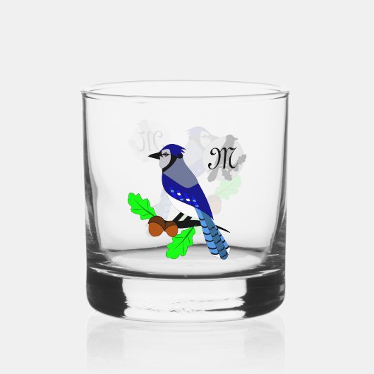 Hübsch Blue Jay Bird Whiskyglas (Vorderseite)