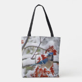 Hübsch Blue Jay Snow Foto Tasche (Rückseite)