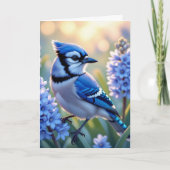 Hübsch Blue Jay und Lilacs | Happy Birthday Karte (Vorderseite)