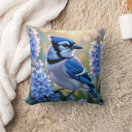 Hübsch Blue Jay und Lilacs Kissen