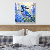Hübsch Blue Jay und Lilacs Leinwanddruck (Insitu (Schlafzimmer))