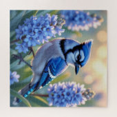 Hübsch Blue Jay und Lilacs Puzzle (Horizontal)